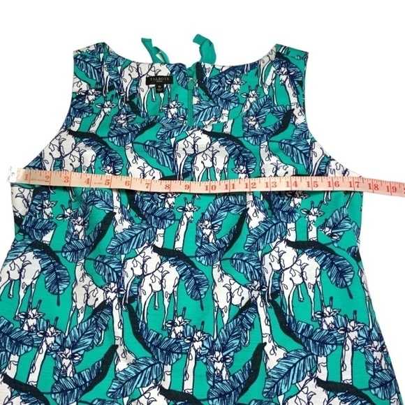 TALBOTS Petites Giraffe Print Cotton Shift Dress Unlined US Sz 8p - Picture 6 of 11